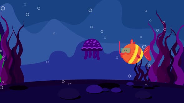 Ocean fish animation 4K