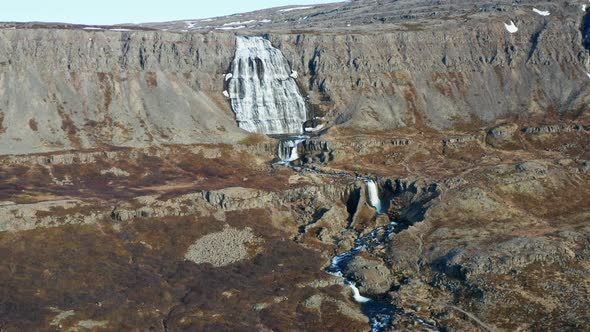 Aerial View of Dynjandi Falls Westfjords Iceland alt