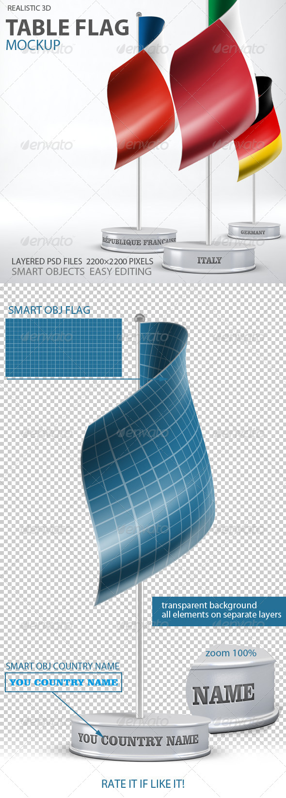 Download Table Flag Mockup By L5design Graphicriver