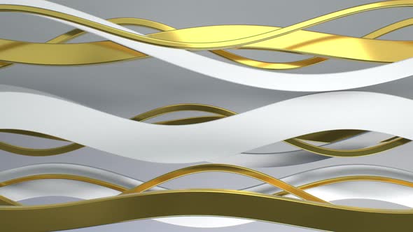 Gold And White Ribbons Loop