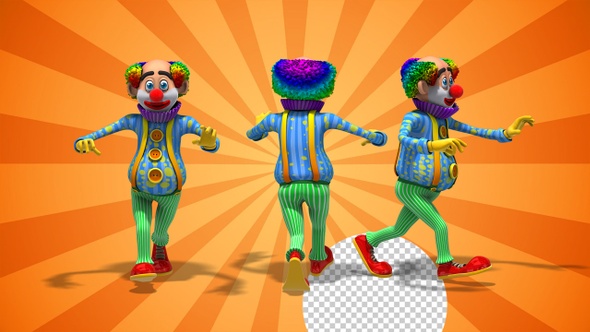 Circus Clown Running (3-Pack)