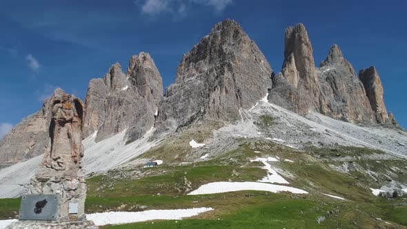 Aerial View of Dolomites Mountains in Italy