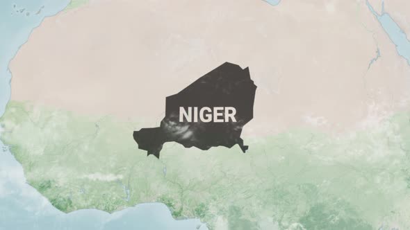 Globe Map of Niger with a label