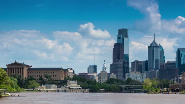 4K Timelapse of the philadelphia skyline - Pennsylvania USA