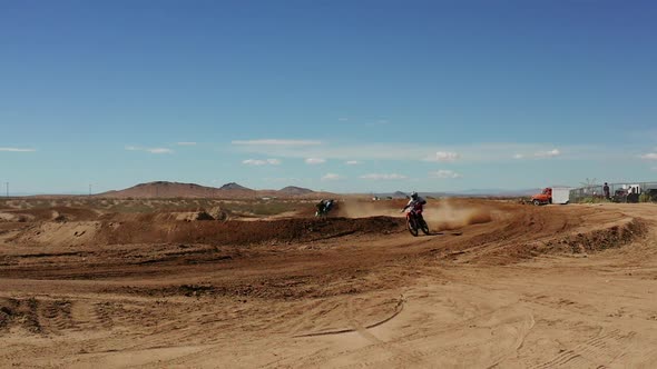 Desert Bike Rider in slow motion in Mojave Desert alt