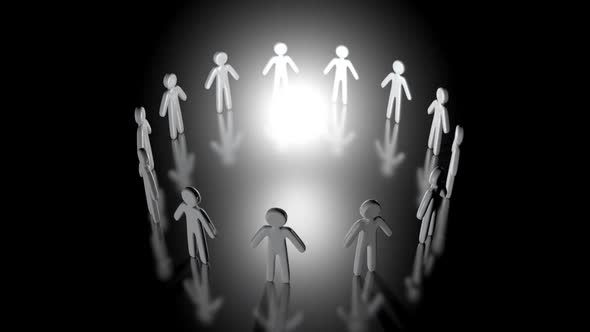 Animation of a circle of People forming a Team alt