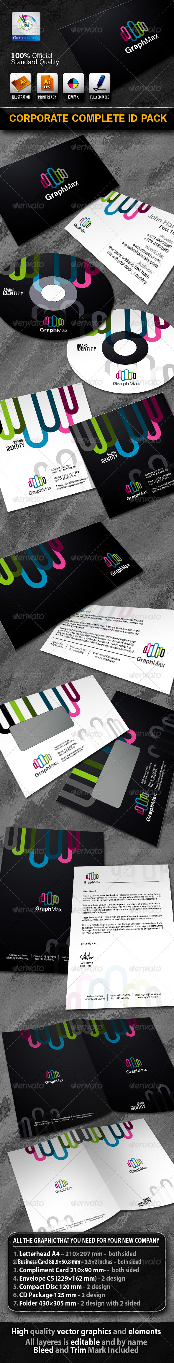 GraphMax Business Corporate ID Pack With Logo - Stationery Print Templates