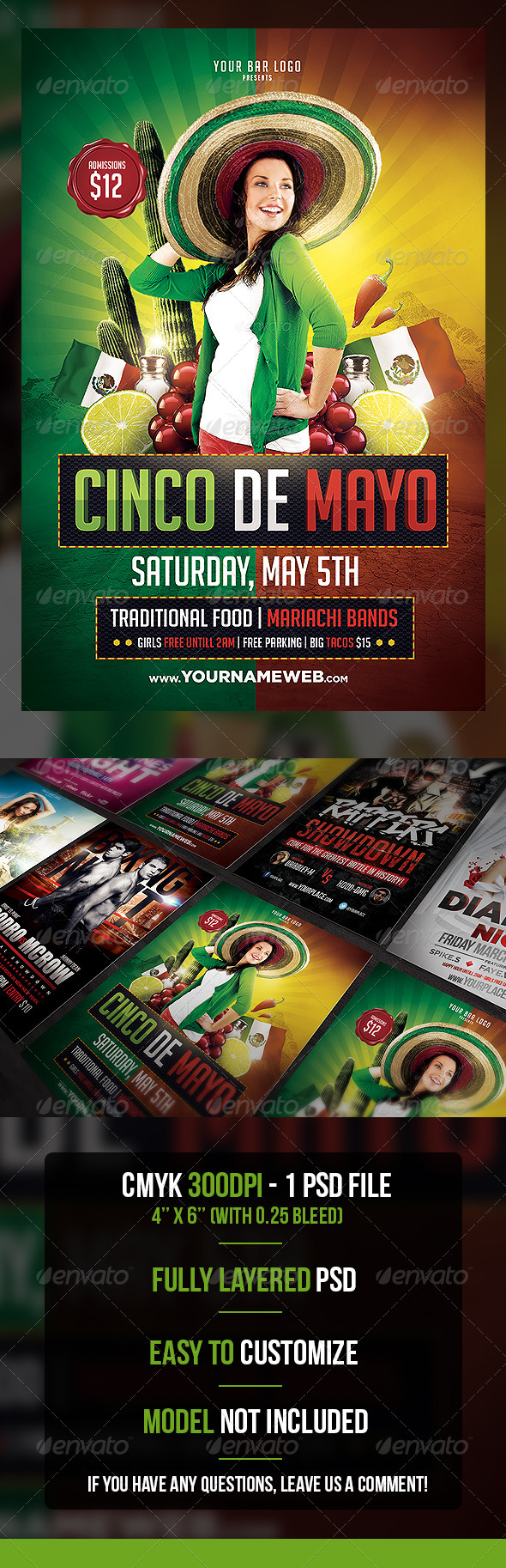 Cinco de Mayo Flyer Template - Flyers Print Templates