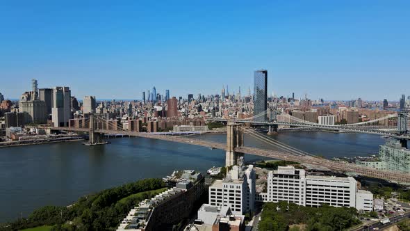 Aerial Panoramic View with Urban Skyline Residential Buildings of Brooklyn Near Brooklyn and alt