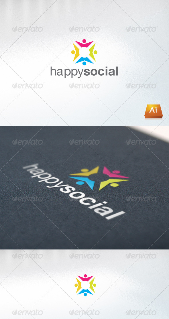 Happysocial - Humans Logo Templates