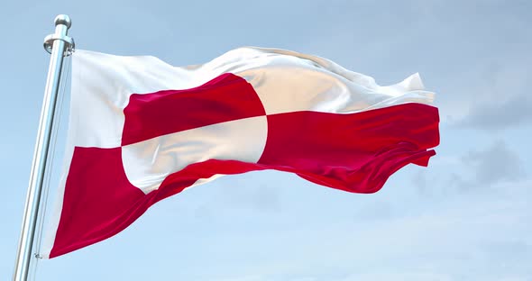 Greenland Flag Waving Loop 4 K alt