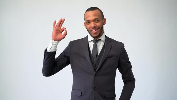 Professional African-american Business Man - Showing Ok Sign alt