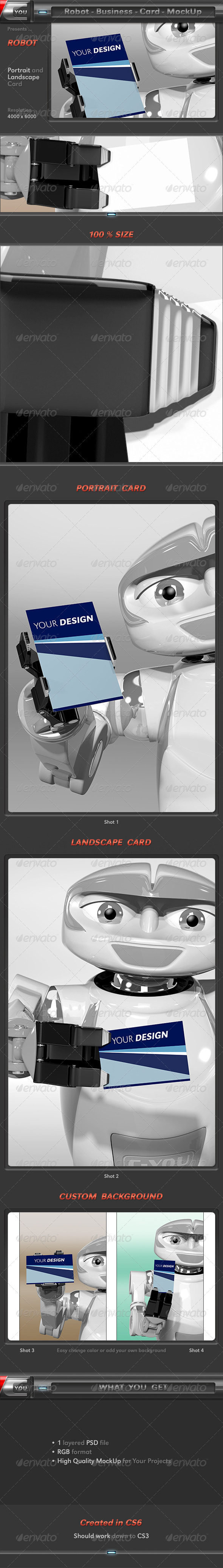 Robot Business Card MockUp - Business Cards Print