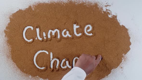 Hand Writes On Soil  Climate Change alt