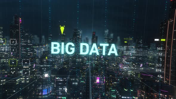 Digital Abstract Smart City Big Data Title