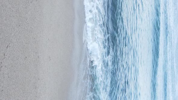 Vertical Video Sea Near the Coast  Closeup of the Coastal Seascape alt