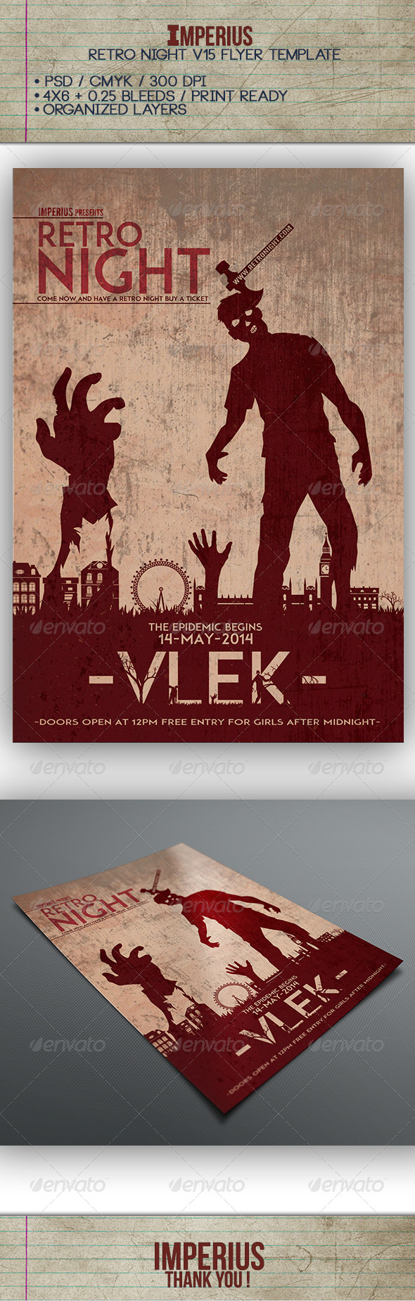 Retro Night V15 - Flyers Print Templates