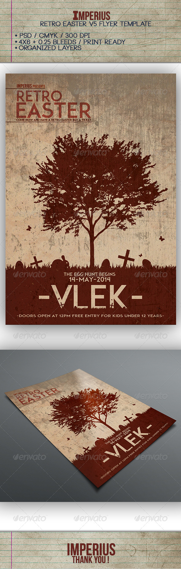 Retro Easter V5 - Flyers Print Templates