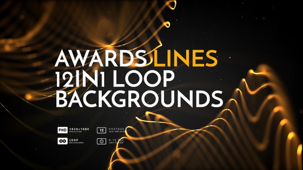Awards Lines 12in1 Pack Loop Backgrounds Gold