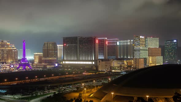 Cotai Houses in Macau at Coloane Village in China Timelapse alt