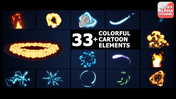 Colorful Cartoon Elements | Motion Graphics Pack