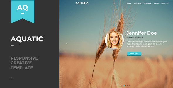 Exceptional Aquatic - Responsive Creative One Page Template