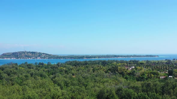 Tropical aerial abstract shot of a summer white paradise sand beach and turquoise sea background in  alt