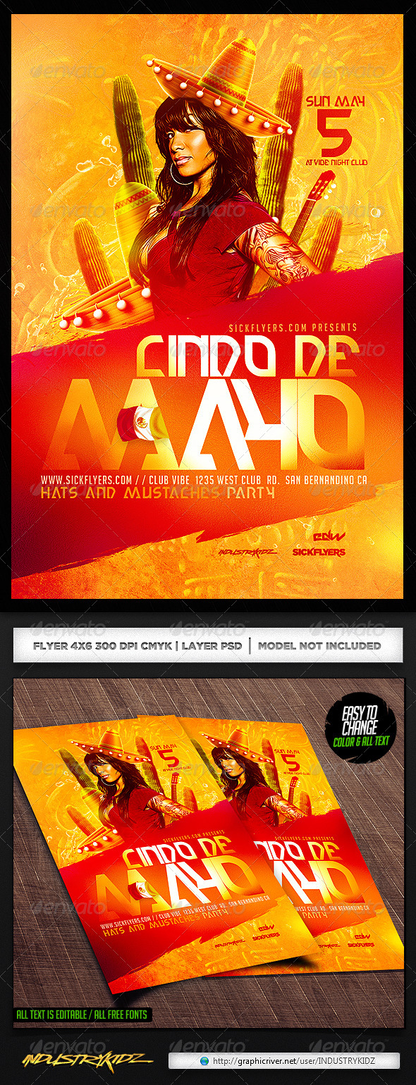 Cinco de Mayo Flyer Template - Clubs & Parties Events