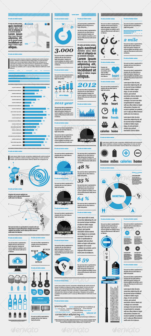 Elements of infographics with a map of America - Infographics