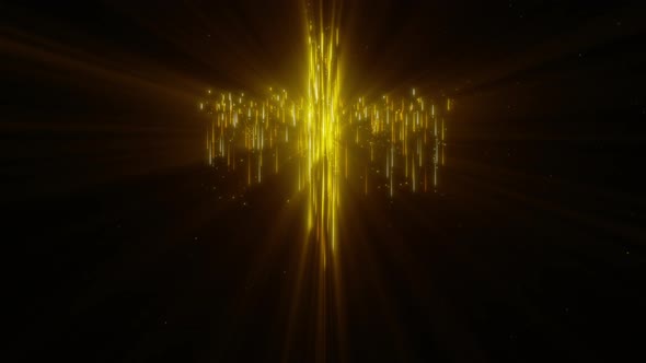 Isolated Falling Golden Light Streak Holy Cross Reveal