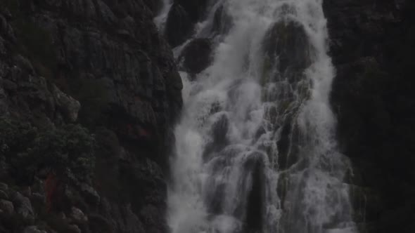Footage of the waterfalls flowing in the Du Toitskloof mountains in the Western Cape of south africa alt