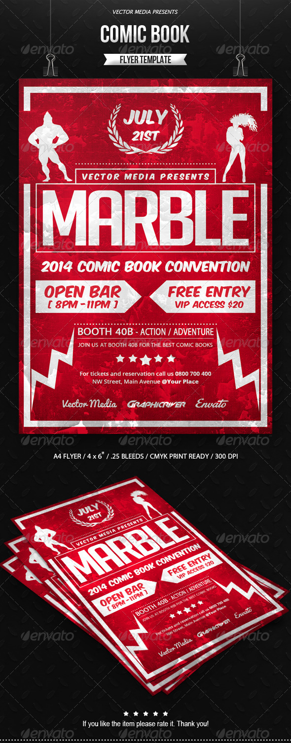 Comic Book Flyer Template Free