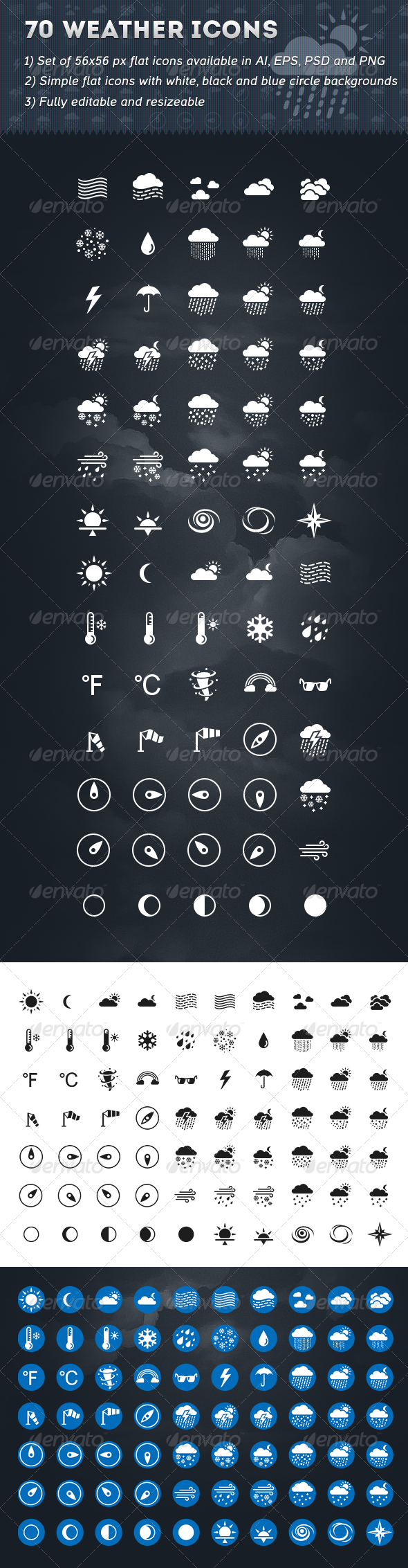 70 Weather Icons - Seasonal Icons