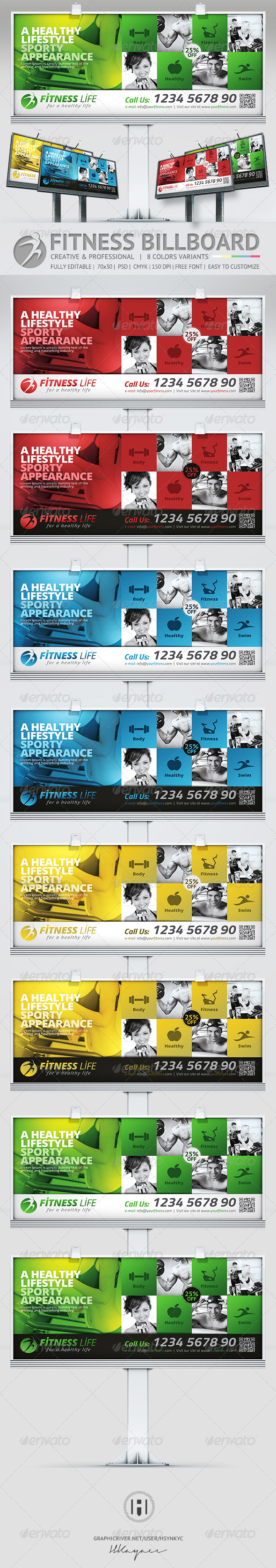 Fitness Billboard - Signage Print Templates