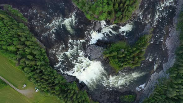 Ristafallet Waterfall in the Western Part of Jamtland alt