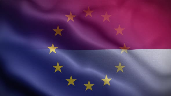 EU Indonesia Flag Loop Background 4K