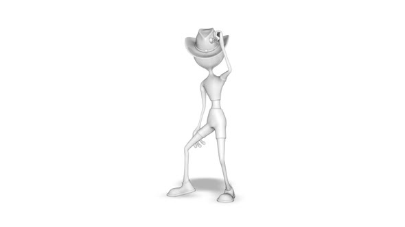 Cartoon 3D Man Dance  Looped on White alt
