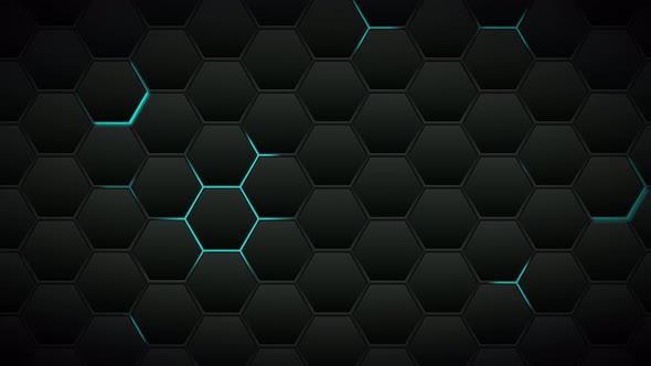 Futuristic Hexagons Surface Loop Multicolor background. alt