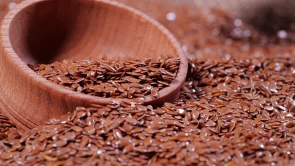 Flax Seeds Close Up Agriculture Whole Raw Dried Brown Flax Seeds Healthy Lifestyle alt