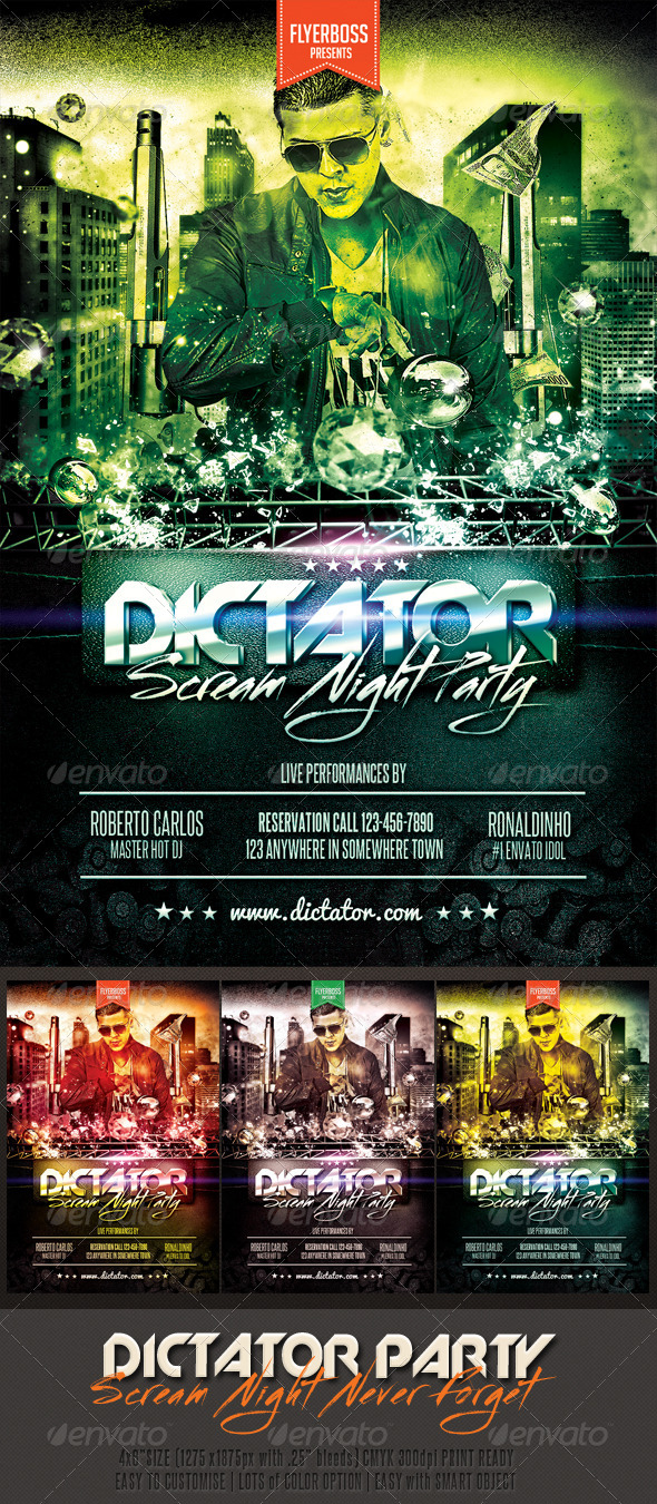 Dictator Party Flyer - Events Flyers