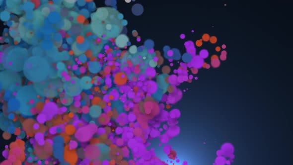 Colored Particles Falling