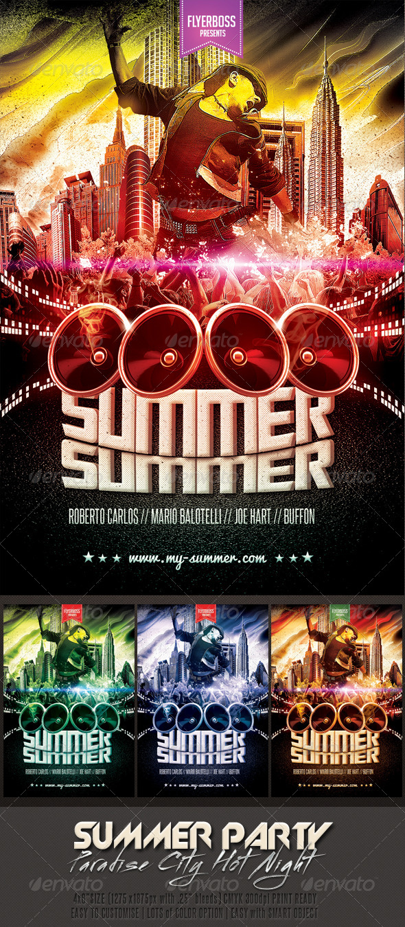 Hot Summer Party Flyer - Events Flyers