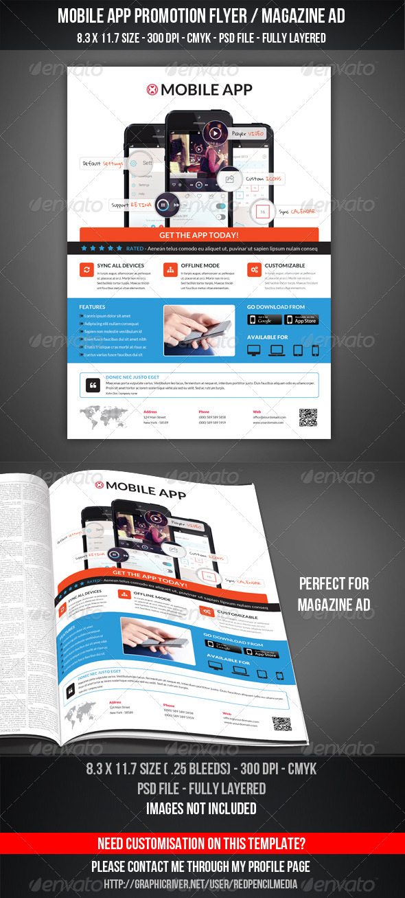 Mobile App Promotion Flyer / Magazine AD - Commerce Flyers