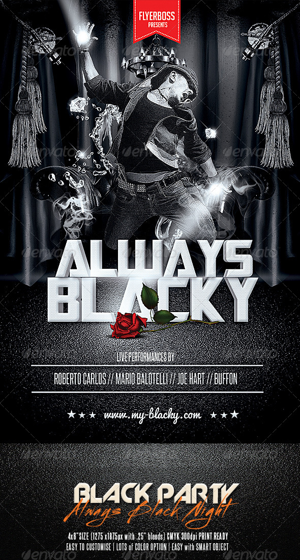 Black Party Flyer - Events Flyers