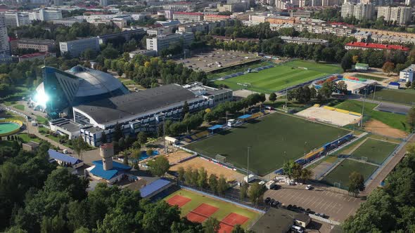 Sports Complex in the Center of Minsk with Open Stadiums for games.Belarus alt