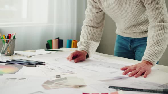 Architect Designer Workplace Closeup alt