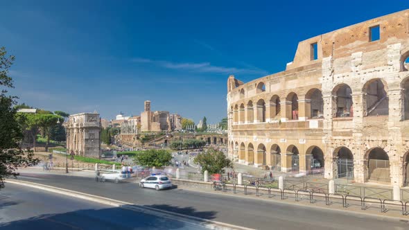 The Colosseum or Coliseum Timelapse Hyperlapse, Also Known As the Flavian Amphitheatre in Rome alt