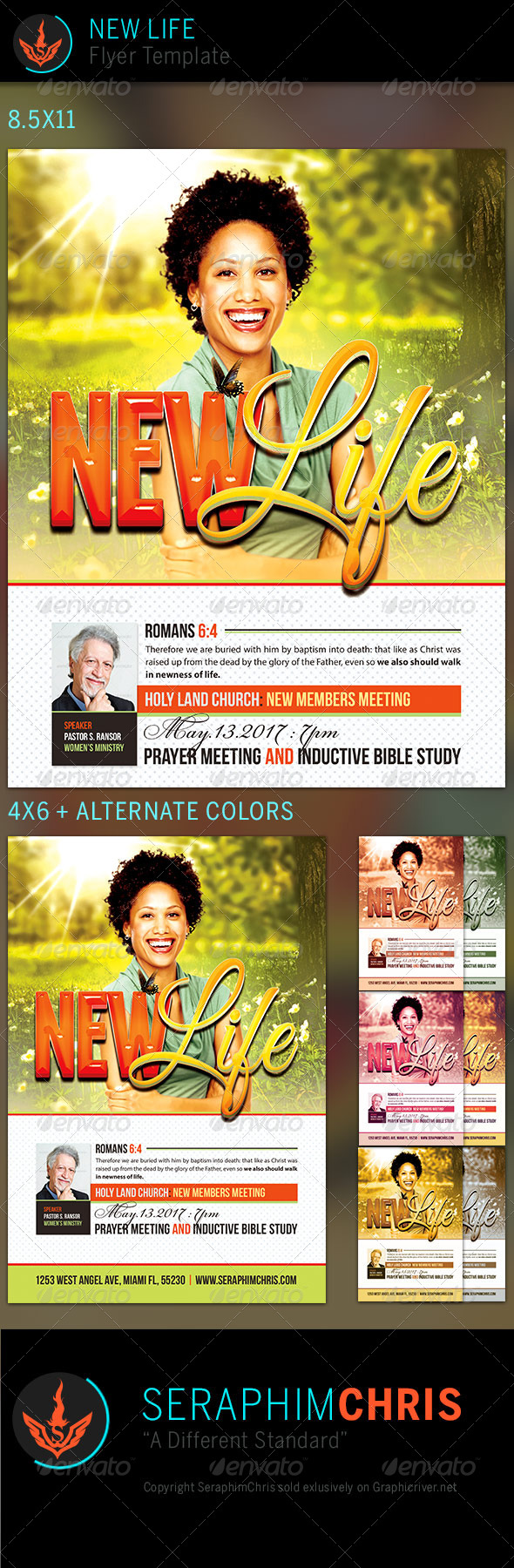 New Life: Church Flyer Template - Church Flyers