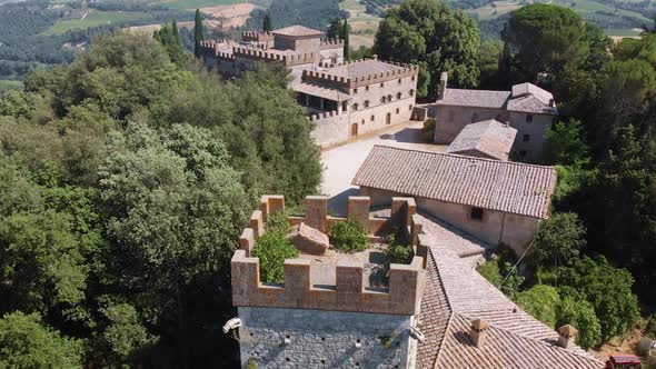 Aerial Shot Of A Medieval Castle