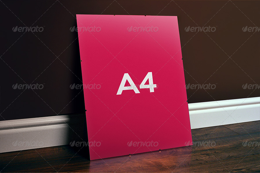 Glass Frame / Antiframe Poster Mockup by ejanas | GraphicRiver